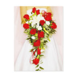 Red Rose Bridal Bouquet Post Cards