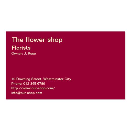 Red rose business card
