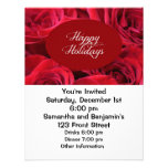 Red Rose Christmas Photo Custom Invites