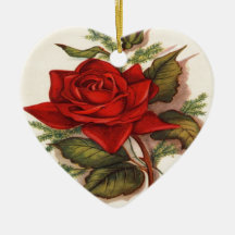 Red Rose Christmas Tree Ornaments