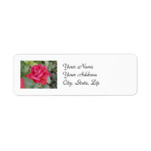 Red Rose Custom Return Address Label