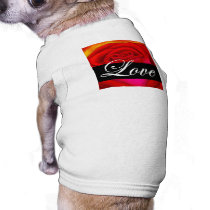 Red Rose Dog Cat Painting Art - Multi Dog Shirt