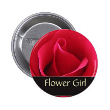 Red rose flower girl pin
