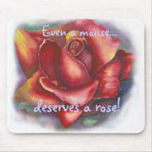 red rose for a mouse mouse mat
