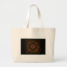 Red Rose Fractal Art Design Canvas Bags