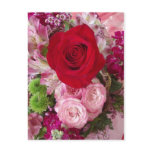 Red Rose Framed With Assorted Flowers and Roses Post Card