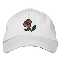 Red Rose Hat Embroidered Hat