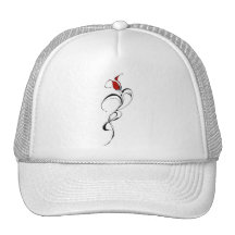 Red Rose Lady Tribal Tattoo for Valentines Day Trucker Hat