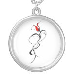 Red Rose Lady Tribal Tattoo for Valentines Day Necklaces