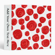 Red Rose Pattern. 3 Ring Binder