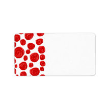 Red Rose Pattern. Address Label