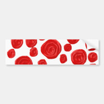 Red Rose Pattern. Bumper Sticker