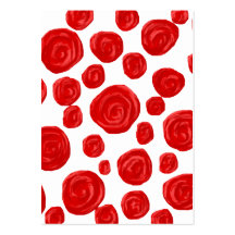 Red Rose Pattern. Business Card Template