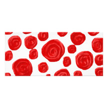 Red Rose Pattern. Customized Rack Card