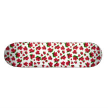 Red Rose Pattern Girly Girls skateboard