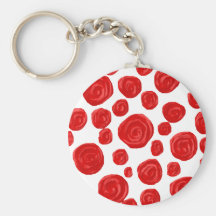 Red Rose Pattern. Key Chain