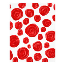 Red Rose Pattern. Letterhead Template