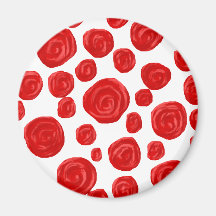 Red Rose Pattern. Magnets
