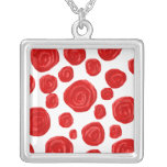 Red Rose Pattern. Necklace
