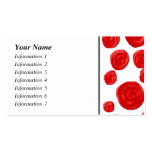 Red Rose Pattern on White. Business Card