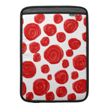 Red Rose Pattern on White. Sleeves For MacBook Air