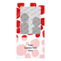 Red Rose Pattern on White. Photo Greeting Card