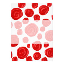 Red Rose Pattern. Personalized Announcements