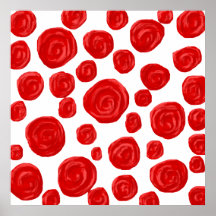Red Rose Pattern. Poster