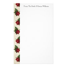 Red Rose Pattern Stationery