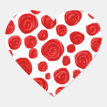 Red Rose Pattern. Stickers