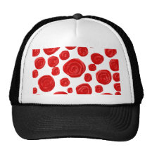Red Rose Pattern. Trucker Hat