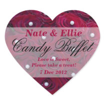 Red Rose & Pearl Candy Buffet Sticker