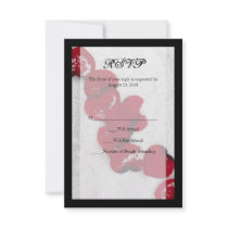Red Rose Petals in Snow, Winter Wedding Custom Invites