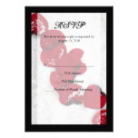 Red Rose Petals in Snow, Winter Wedding Custom Invites