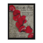 Red Rose Petals on Sand Beach Wedding postcards