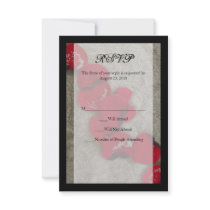 Red Rose Petals on Sand Beach Wedding RSVP Invitations