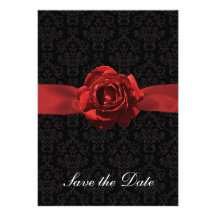 Red Rose & Ribbon Personalized Announcement