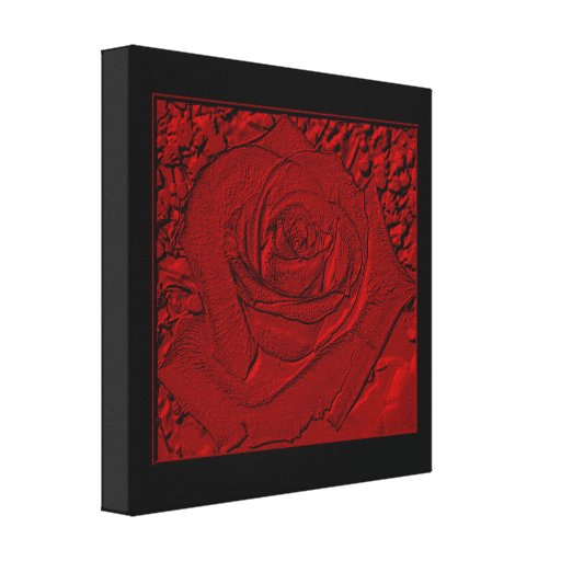 Red Rose "Sculpture" Wrapped Canvas Print