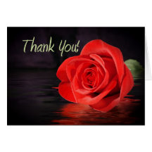 Red Rose Thank You Greeting Cards