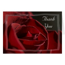 Red Rose Thank You Note Card