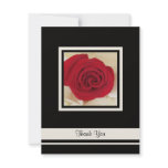 Red Rose Thank You Wedding Invitation Card