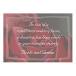 Red Rose Wedding Charity Donation Card Business Card