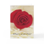 Red rose will you be my maid of honour? Cards
