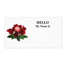 Red Roses and a Pink Rose Shipping Labels