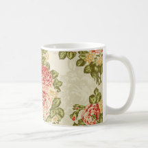 Red roses and green leafs mug