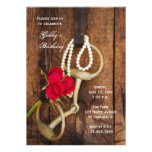 Red Roses and Horse Bit Country Birthday Party Personalized Invitations