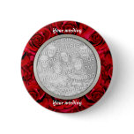 Red roses buttons template - customizable