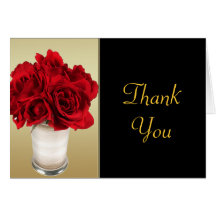 Red Roses & Hearts, Gold & Black Wedding Cards