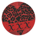 Red Roses & Leopard, Valentine's Love Sticker