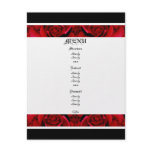 red roses menu templates - customizable invitations